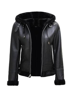 women-s-black-leather-jacket-with-hood-and-shearling