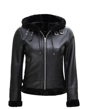 women-s-black-leather-jacket-with-hood-and-shearling
