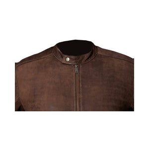 Brown Distressed Leather Jacket