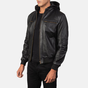 bouncer-biz-black-leather-bomber-jacket
