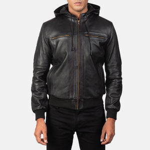 bouncer-biz-black-leather-bomber-jacket