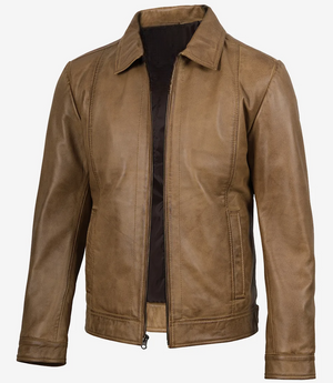 mens-waxed-shirt-collar-harrington-leather-jacket
