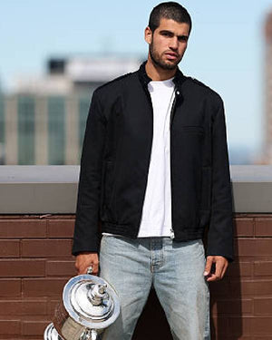 US Open 2025 Champion Carlos Alcaraz Black Zip Up Jacket USA Jackets