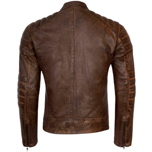 Vintage Racer Biker Brown Slim Fit Jacket Buy