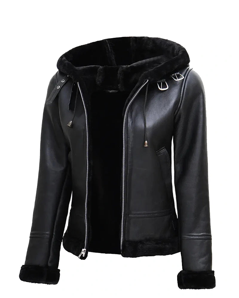 women-s-black-leather-jacket-with-hood-and-shearling
