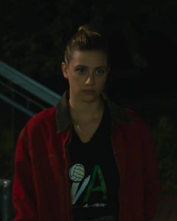 American Sweatshop Lili Reinhart Red Denim Jacket USA Jackets