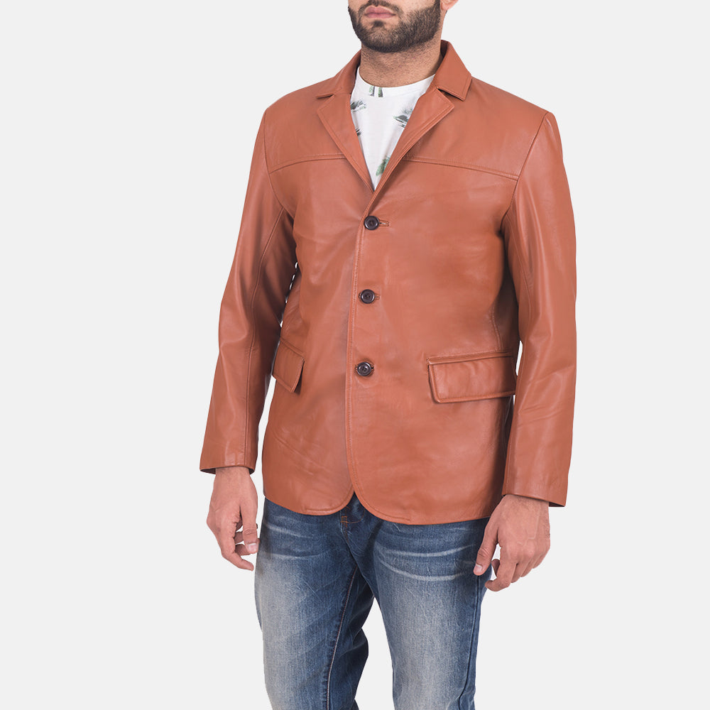 james-tan-brown-leather-blazer