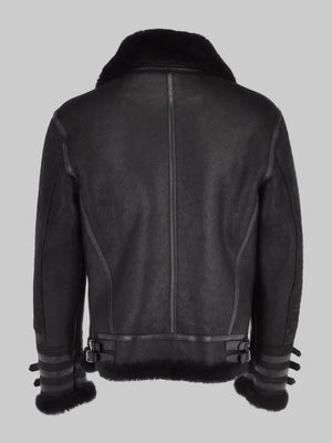 Men-Black-Aviator-Flying-Bomber-Shearling-Leather-Jacket-Back