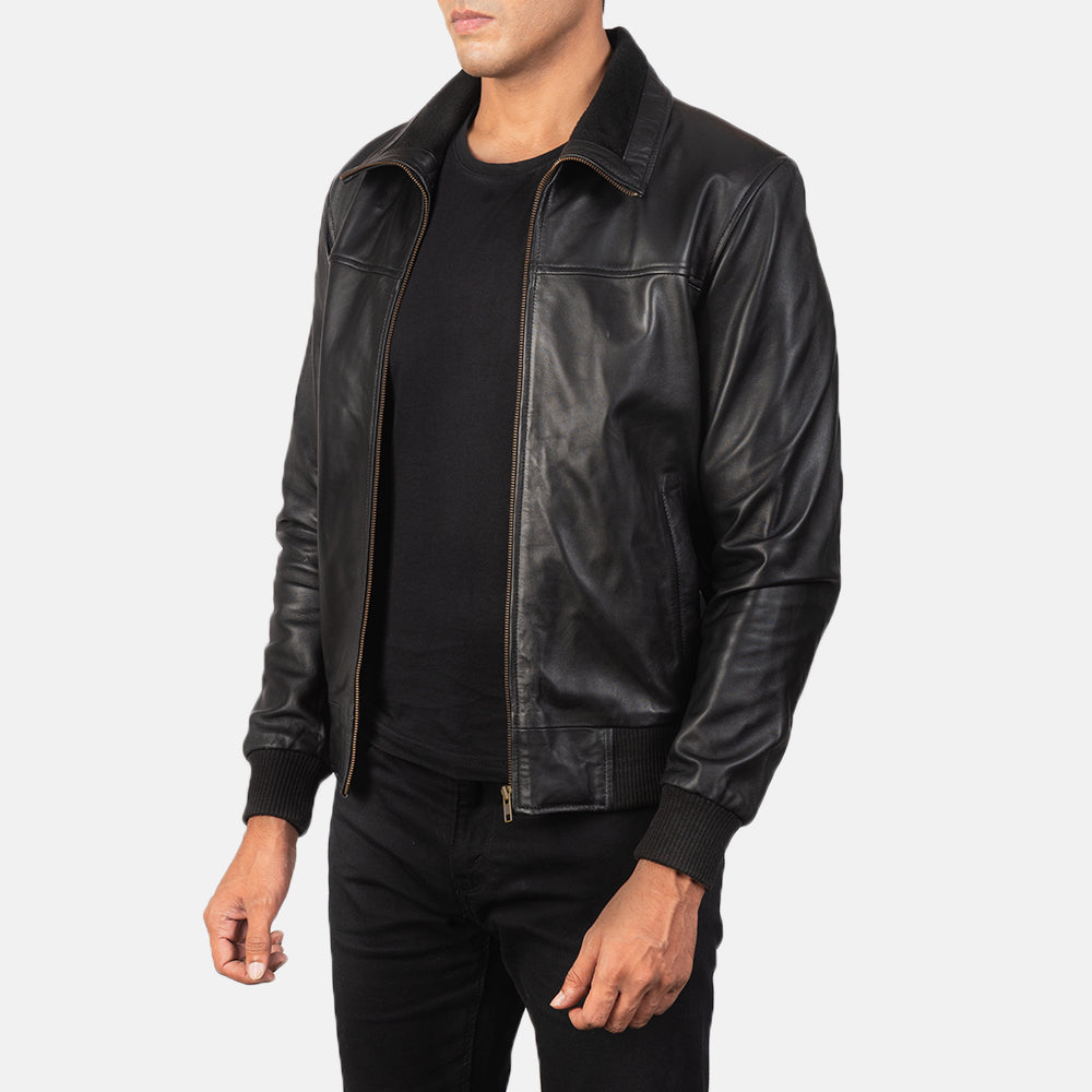air-rolf-black-leather-bomber-jacket