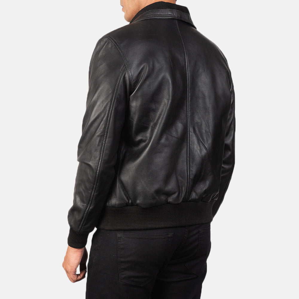 air-rolf-black-leather-bomber-jacket