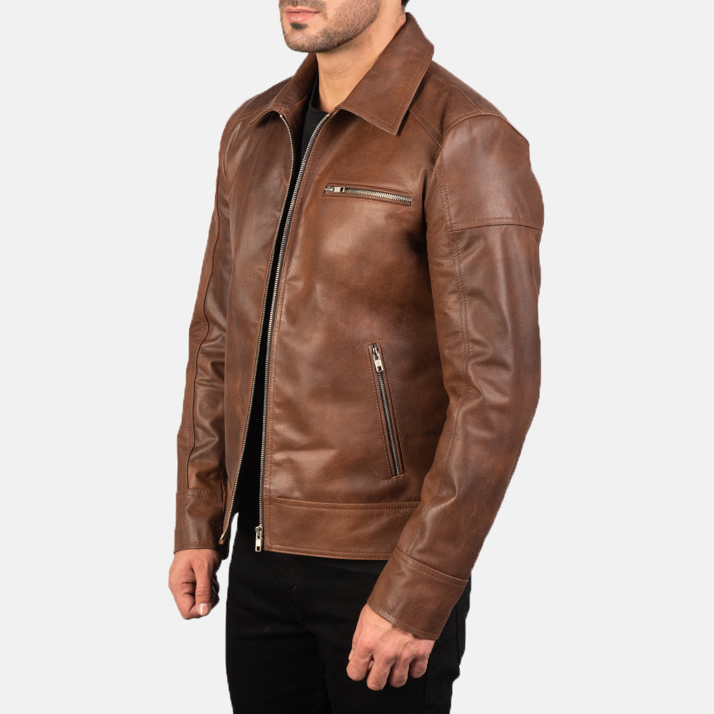 lavendard-brown-leather-biker-jacket