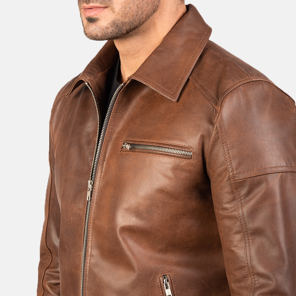 lavendard-brown-leather-biker-jacket
