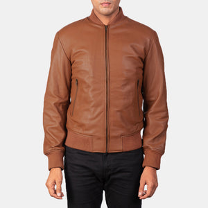 shane-brown-leather-bomber-jacket