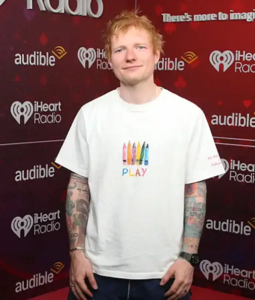 Ed Sheeran 2025 iHeartRadio Music Festival White PLAY T-shirt USA Jackets