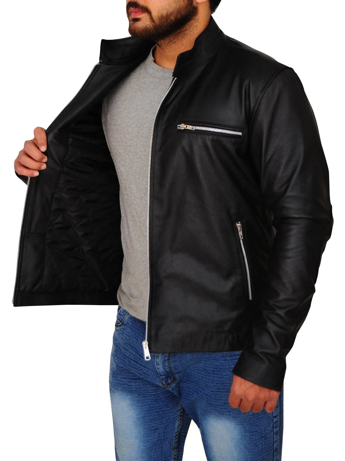Damon Salvatore Vampire Diaries Leather Jacket USA Jackets