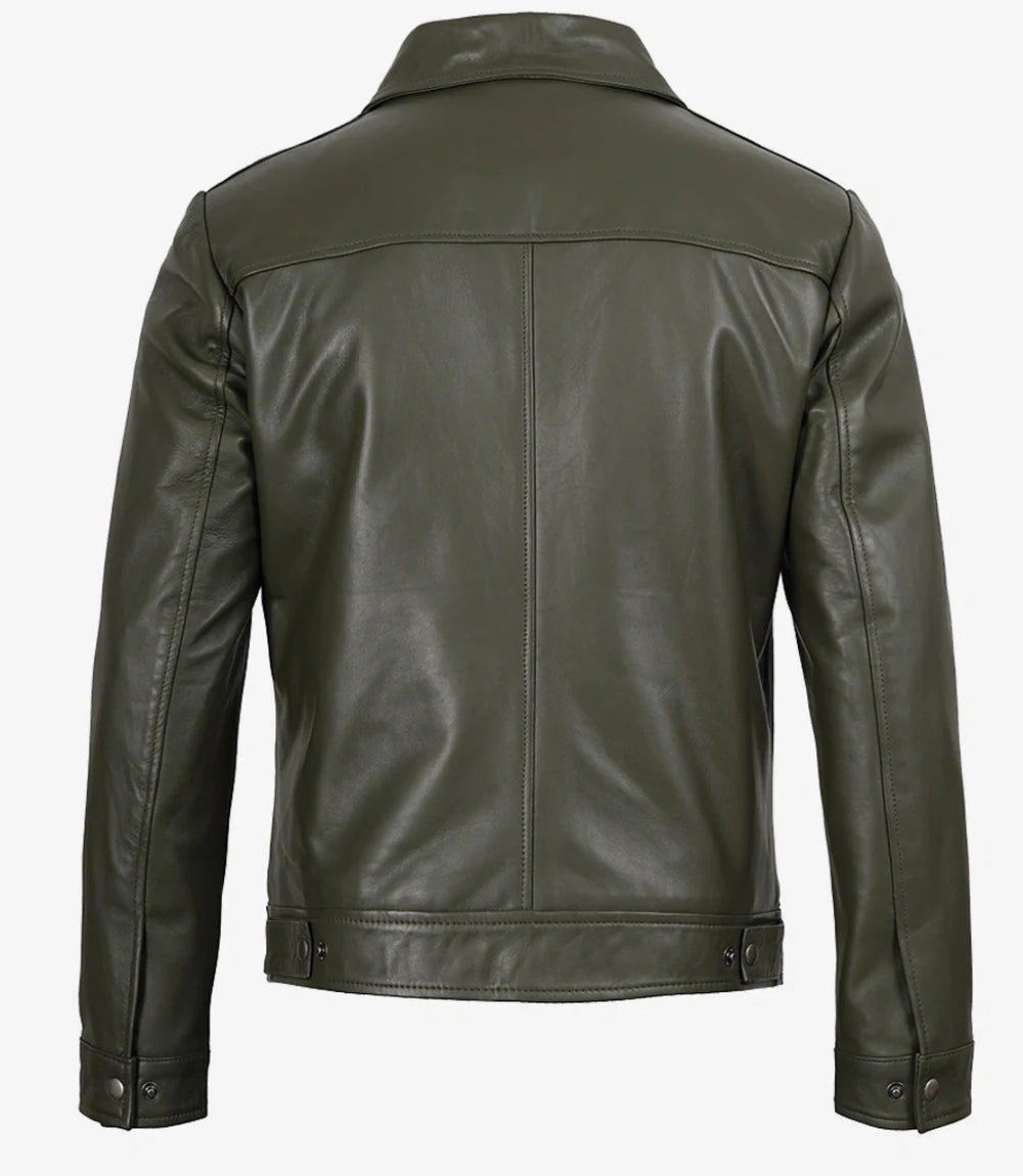 men-s-classic-shirt-collar-olive-green-leather-jacket