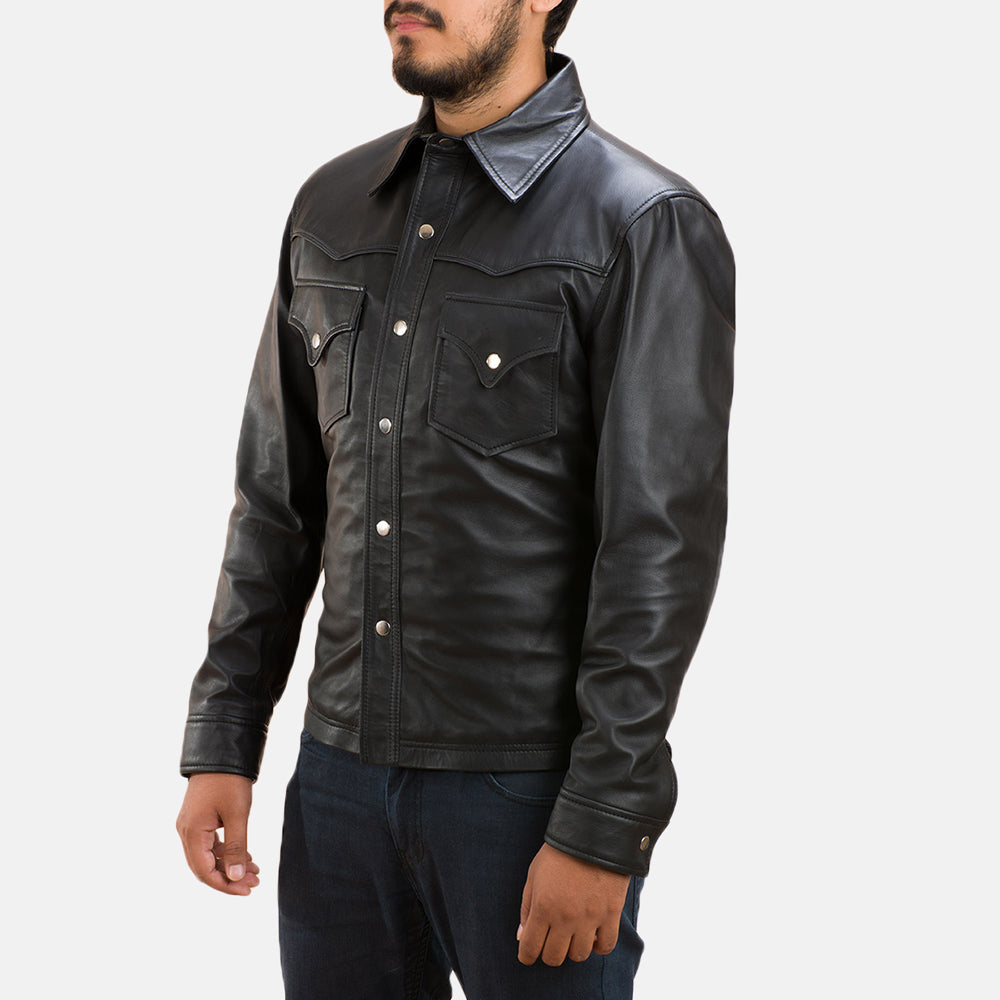 ranchson-black-leather-shirt