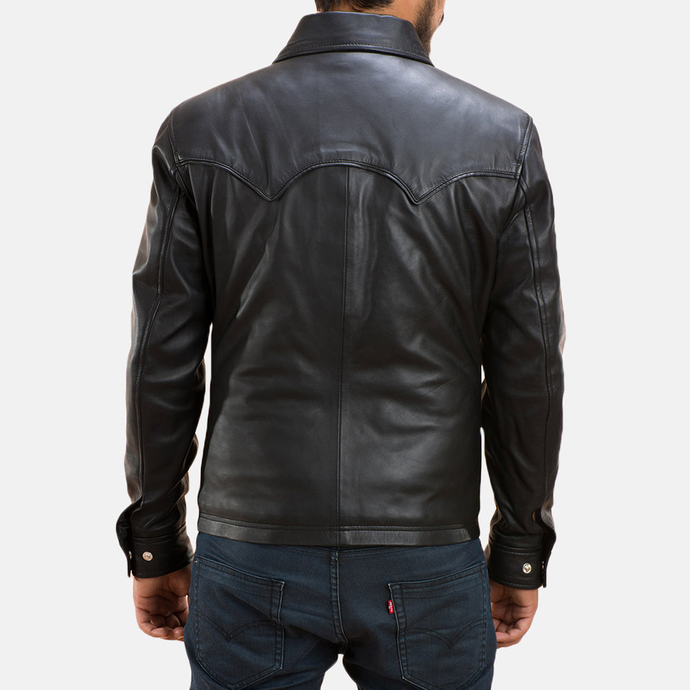 ranchson-black-leather-shirt