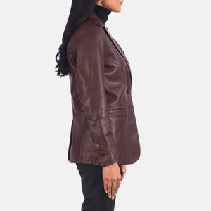 norma-maroon-leather-blazer