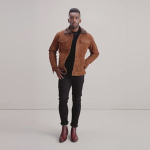 dallis-brown-suede-shearling-trucker-jacket
